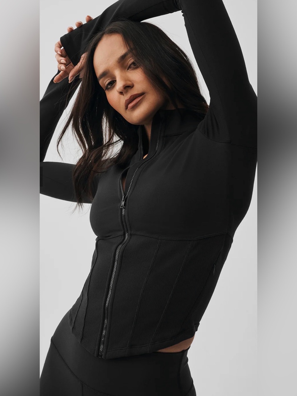 ALO Airbrush Corset Fitted Zip-Up Jacket